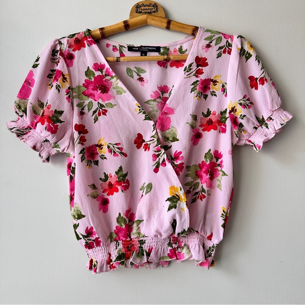 Floral Crop Top with Button Closure